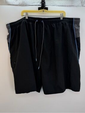 Hawaiian Authentics Board Shorts Black Gray Blue Piping Size 4XL